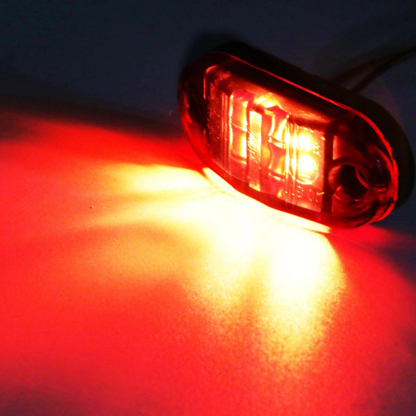 Planet Gates White / 20PCS 20/10PCS 4 LED 12V-24V Side Marker Lights Oval Front Rear Clearance Indicator Lamp Truck Accessorie for Trailer BUS Van Caravan