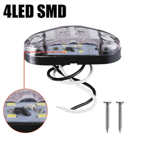 Planet Gates White / 20PCS 20/10PCS 4 LED 12V-24V Side Marker Lights Oval Front Rear Clearance Indicator Lamp Truck Accessorie for Trailer BUS Van Caravan