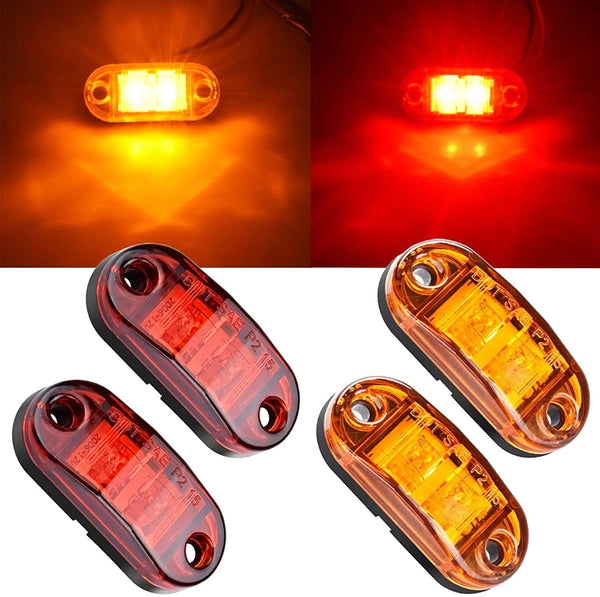 Planet Gates White / 20PCS 20/10PCS 4 LED 12V-24V Side Marker Lights Oval Front Rear Clearance Indicator Lamp Truck Accessorie for Trailer BUS Van Caravan