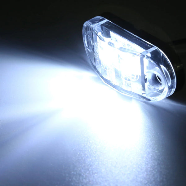 Planet Gates White / 20PCS 20/10PCS 4 LED 12V-24V Side Marker Lights Oval Front Rear Clearance Indicator Lamp Truck Accessorie for Trailer BUS Van Caravan