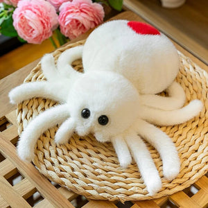 Planet Gates white / 25cm Simulation Black Spider Jumping Spider Doll Crawling Pet Doll Plush Cute Reptile Plush Toy Super Cute Doll