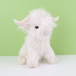 Planet Gates white / 29cm 29cm Kawaii Simulation Highland Cow Animal Plush Doll Soft Stuffed Cream Highland Cattle Plush Toy Kyloe Plushie Gift for Kids