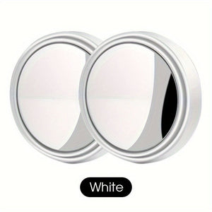 Planet Gates White / 2pcs 2pcs Small Round Mirror High-definition Glass Car-mounted Adjustable 360-degree Rotation Rear View Car Reversing Auxiliary Blind Spot Mirror