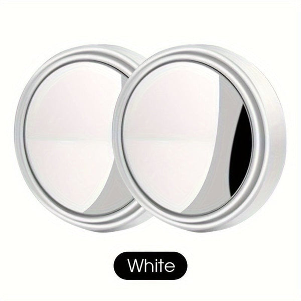 Planet Gates White / 2pcs 2pcs Small Round Mirror High-definition Glass Car-mounted Adjustable 360-degree Rotation Rear View Car Reversing Auxiliary Blind Spot Mirror