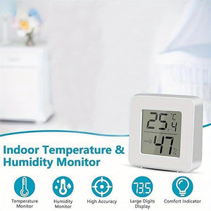 Planet Gates White / 2PCS- Celsius 2pcs Mini LCD Digital Thermometer Hygrometer, Inner Room Thermometer Electronic Temperature And Humidity Meter, Temperature Monitor, Temperature Humidity Meter Gauge (Only Degrees Celsius)