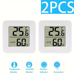 Planet Gates White / 2PCS- Celsius 2pcs Mini LCD Digital Thermometer Hygrometer, Inner Room Thermometer Electronic Temperature And Humidity Meter, Temperature Monitor, Temperature Humidity Meter Gauge (Only Degrees Celsius)