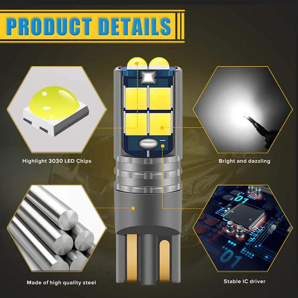 Planet Gates White 2pcs High Quality T10 W5W Super Bright Car Interior Reading Dome Light Marker Lamp 168 194 LED Auto Wedge Parking Bulbs Orange