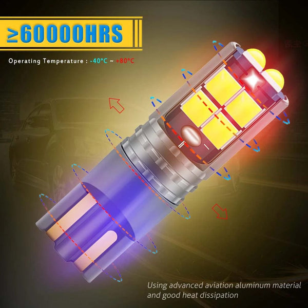 Planet Gates White 2pcs High Quality T10 W5W Super Bright Car Interior Reading Dome Light Marker Lamp 168 194 LED Auto Wedge Parking Bulbs Orange
