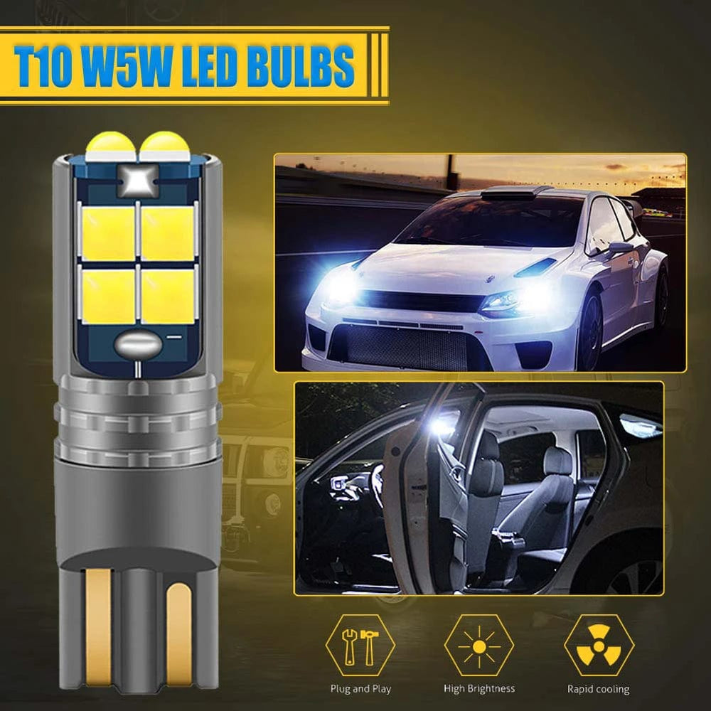 Planet Gates White 2pcs High Quality T10 W5W Super Bright Car Interior Reading Dome Light Marker Lamp 168 194 LED Auto Wedge Parking Bulbs Orange