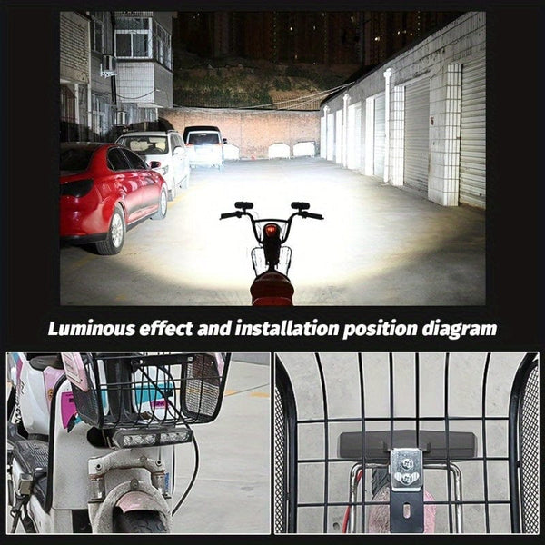 Planet Gates white 2pcs Super Bright 6LED Motorcycle Headlight SpotLights - Enhance Your Ride's Visibility & Safety!