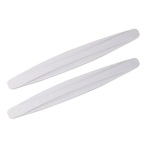 Planet Gates White 2PCS Universal Anti-Collision Protector, Rubber Car Front And Rear Corner Bumper Guard Lip Anti-Scratch Strips Sticker Car Product Accessories