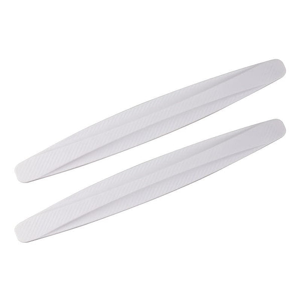 Planet Gates White 2PCS Universal Anti-Collision Protector, Rubber Car Front And Rear Corner Bumper Guard Lip Anti-Scratch Strips Sticker Car Product Accessories