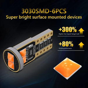 Planet Gates White 2X W5W 194 168 T10 6SMD 3030 Canbus LED Bulbs 12V For Car License Plate Light Interior Dome lights Reading Lamp 6000K White Red