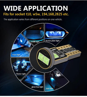 Planet Gates White 2X W5W 194 168 T10 6SMD 3030 Canbus LED Bulbs 12V For Car License Plate Light Interior Dome lights Reading Lamp 6000K White Red