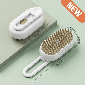 Planet Gates White 3 in 1 Pet Brush Cat Steam Brush Comb Dog Brush Electric Spray Cat Hair Brushes Massage Pet Grooming Hair Removal Combs