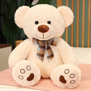 Planet Gates white / 35cm 35CM Cute Colorful Bow Tie Bear Doll Plush Toy Hug Bear Doll Children Birthday Gift Pillow bear Home Living Room Bedroom