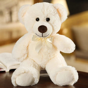 Planet Gates WHITE / 35cm 35CM Cute Colorful Bow Tie Bear Doll Plush Toy Hug Bear Doll Children Birthday Gift Pillow bear Home Living Room Bedroom
