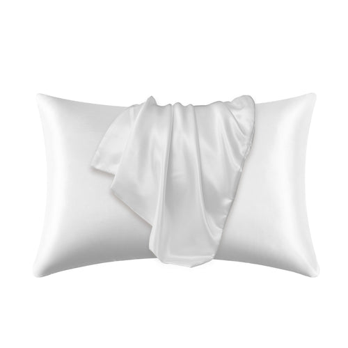 Planet Gates White / 35cm*50cm 1pc Satin Solid Color Pillowcase, Soft Pillow Cover With Envelope Closure For Bedroom, Bedding Supplies, Without Filler