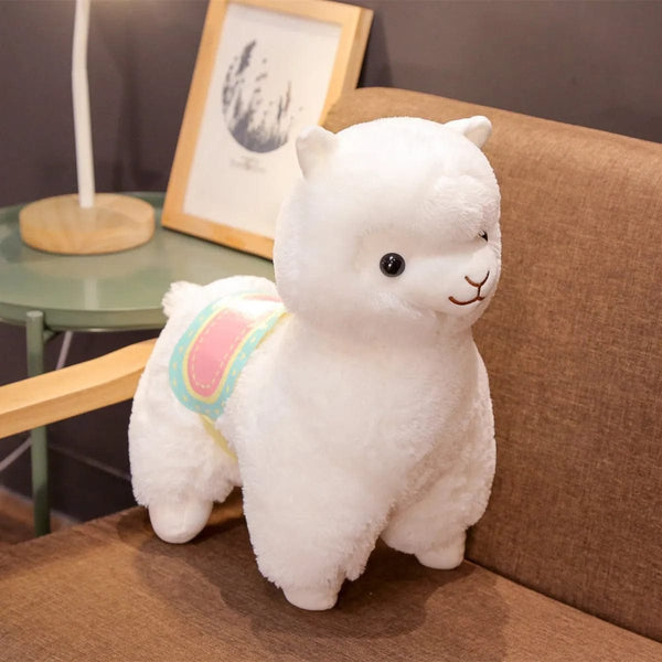 Planet Gates white / 35cm Lovely Fluffy Alpaca Plush Toy Soft Stuffed Cute Sheep Llama Animal Doll Baby Appease Pillow Kawaii Home Bed Decor Birthday Gift