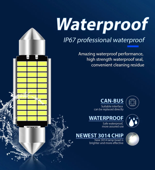 Planet Gates white / 39MM RXZ 2PCS Festoon C10W LED C5W LED Canbus 31/36/39/41MM error free Interior reading Light Clearance Bulbs Auto plate Lamp white