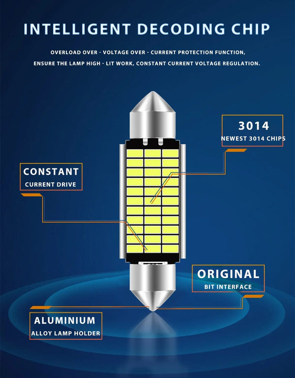 Planet Gates white / 39MM RXZ 2PCS Festoon C10W LED C5W LED Canbus 31/36/39/41MM error free Interior reading Light Clearance Bulbs Auto plate Lamp white