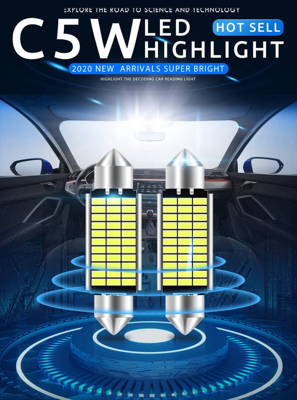 Planet Gates white / 39MM RXZ 2PCS Festoon C10W LED C5W LED Canbus 31/36/39/41MM error free Interior reading Light Clearance Bulbs Auto plate Lamp white