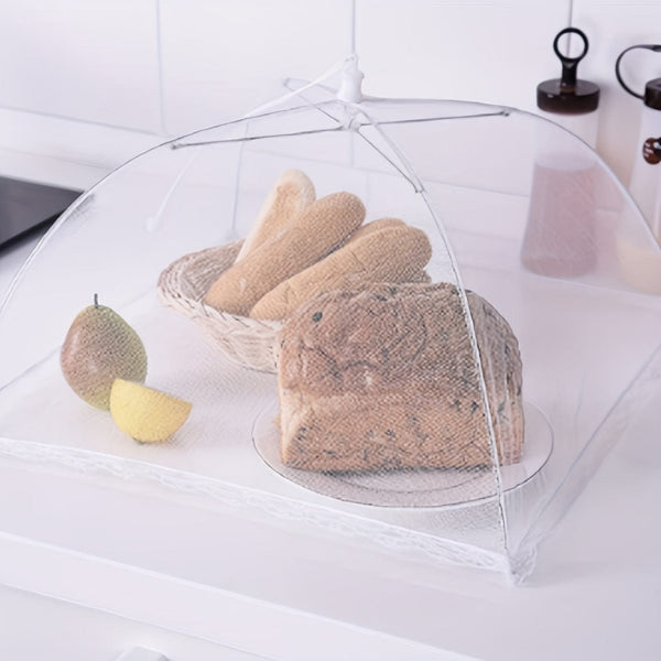 Planet Gates White / 42*42 1pc Of White Rice Cover, Foldable Dining Table Food Cover, Fly Proof Rice Cover, Household Dust Cover, Insect-Proof Kitchen Outdoor Food Umbrella Cover, Kitchen Supplies