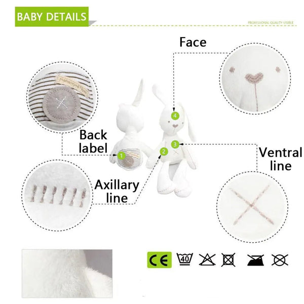 Planet Gates white 42CM Cute Cartoon Long Ears Rabbit Doll Baby Soft Plush Toys For Children Bunny Sleeping Mate Children Stuffed Plush Animal Toy