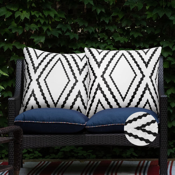 Planet Gates White / 45.72cm X 45.72cm 2pcs Waterproof Boho Linen Blend Throw Pillow Case, Geometric Square Cushion Case, Decorative Pillow Cover For Outdoor Living Room Bedroom Couch Sofa