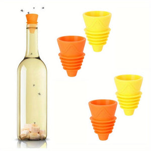 Planet Gates White 4pcs 2pcs/4pcs Fruit Fly Bottle Top Trap, Fly-On-In, Reusable Non-Toxic Indoor/Outdoor Catcher