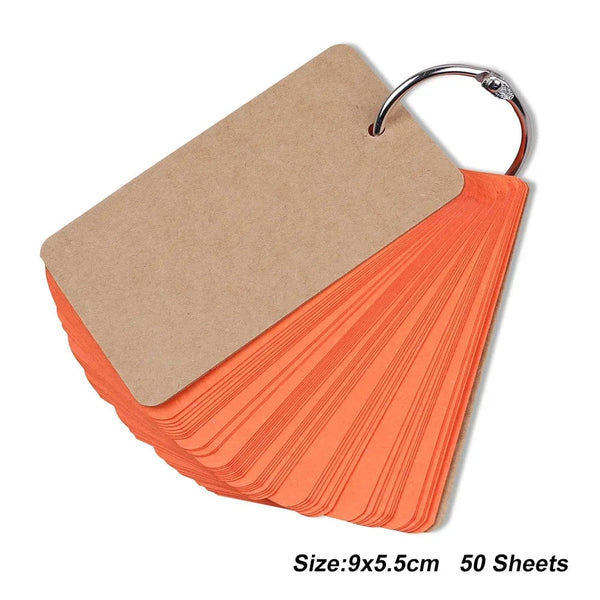 Planet Gates white 50 sheets Japanese Colored White Memo Pads Message Note Empty Flashcard Study Notepad Index Tab Blank Cards Day Planner Journal Stationery
