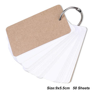 Planet Gates white 50 sheets Japanese Colored White Memo Pads Message Note Empty Flashcard Study Notepad Index Tab Blank Cards Day Planner Journal Stationery