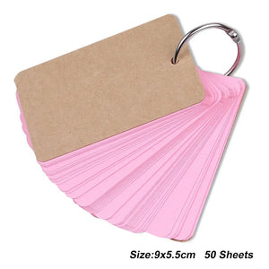 Planet Gates white 50 sheets Japanese Colored White Memo Pads Message Note Empty Flashcard Study Notepad Index Tab Blank Cards Day Planner Journal Stationery