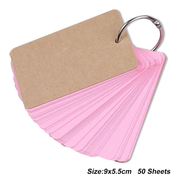 Planet Gates white 50 sheets Japanese Colored White Memo Pads Message Note Empty Flashcard Study Notepad Index Tab Blank Cards Day Planner Journal Stationery