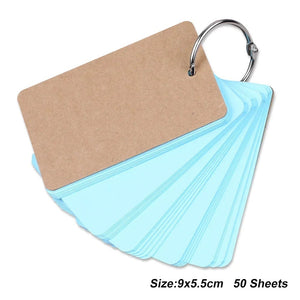 Planet Gates white 50 sheets Japanese Colored White Memo Pads Message Note Empty Flashcard Study Notepad Index Tab Blank Cards Day Planner Journal Stationery