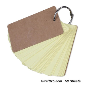 Planet Gates white 50 sheets Japanese Colored White Memo Pads Message Note Empty Flashcard Study Notepad Index Tab Blank Cards Day Planner Journal Stationery