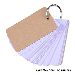 Planet Gates white 50 sheets Japanese Colored White Memo Pads Message Note Empty Flashcard Study Notepad Index Tab Blank Cards Day Planner Journal Stationery