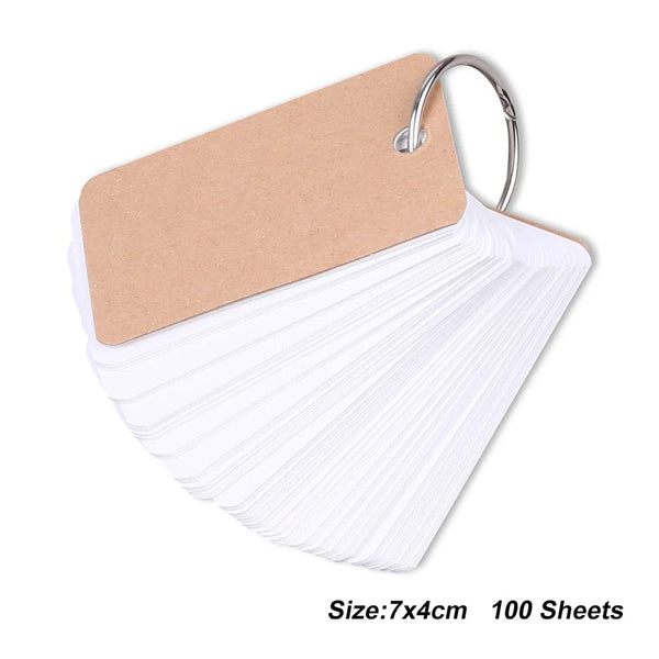 Planet Gates white 50 sheets Japanese Colored White Memo Pads Message Note Empty Flashcard Study Notepad Index Tab Blank Cards Day Planner Journal Stationery