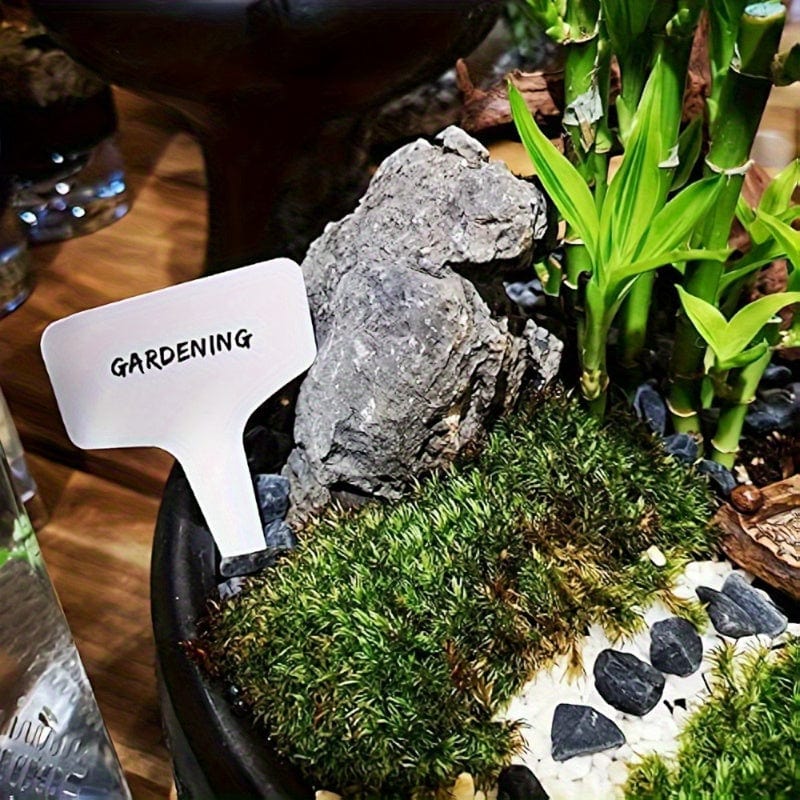 Planet Gates White / 50pcs 50pcs, Plastic Plant T-Type Tags Nursery Garden Labels Outdoor Garden Plant Tags, 5.99*10.01cm