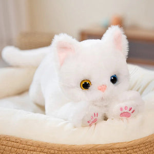 Planet Gates WHITE / 53CM 53CM Cute Simulated Cat Doll Plush Toy Stuffed Soft Animal Plush white Gray Kitten Pillow Kids Girls Birthday Gift Pet Toys Deco
