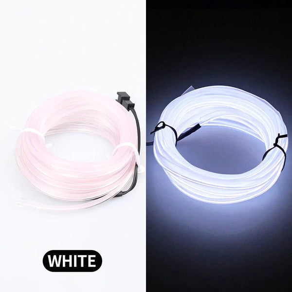Planet Gates white 5m Car Interior Atmosphere Lighting LED Strip 5V DIY Flexible EL Neon Cold Light Line Tube With USB Auto Decoration Ambient Lamp
