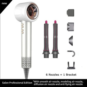 Planet Gates White 6 Nozzle  3.3M / EU High Speed Anion Hair Dryers Wind Speed 65m/s 1600W 110000 Rpm Professional Hair Care Quick Drye Negative Ion Hair dryer