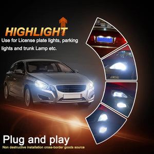 Planet Gates WHITE / 6000K JIACHI 2PCS T10 LED Lamp For Car W5W CANBUS 194 168 5W5 501 Auto Clearance Parking Lights 78Chips Highlight Cool White DC12V-24V