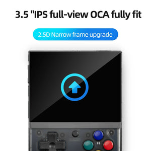 Planet Gates White / 64G(15K Games) MIYOO Mini Plus Portable Retro Handheld Game Console V2 Mini+ IPS Screen Classic Video Game Console Linux System Children's Gift