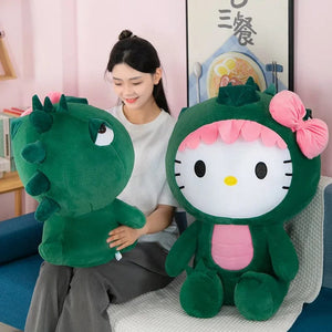 Planet Gates WHITE / 65cm 35/50/65cm Sanrio Kawaii Hello Kitty Dinosaur Plush Toy Cartoon Doll Room Decoration Sleeping Throw Pillow Kids Birthday Gift