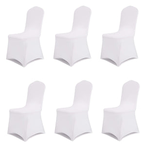 Planet Gates white / 6pcs 6/12pcs Spandex Restaurant Banquet Chair Cover Suitable For Living Room And Dining Room Universal Elastic Chair Slipcover Chair Protector Suitable For Weddings, Banquets, Birthdays, And Parties (White, Black)