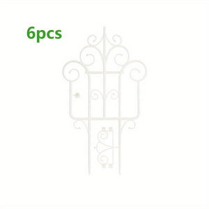 Planet Gates White 6pcs Garden Fence Enhance Your Outdoor Space With European Plastic Fence & Imitation Iron Art Balcony Garden Fence, Decorative Garden Border Fence, Barrier Section Edge Black/White