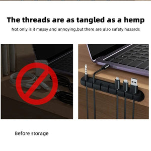 Planet Gates White 7 / CHINA Cable Organizer Management Wire Holder Flexible USB Cable Winder Tidy Silicone Clips Keeper Cable Organizer Holder for phone