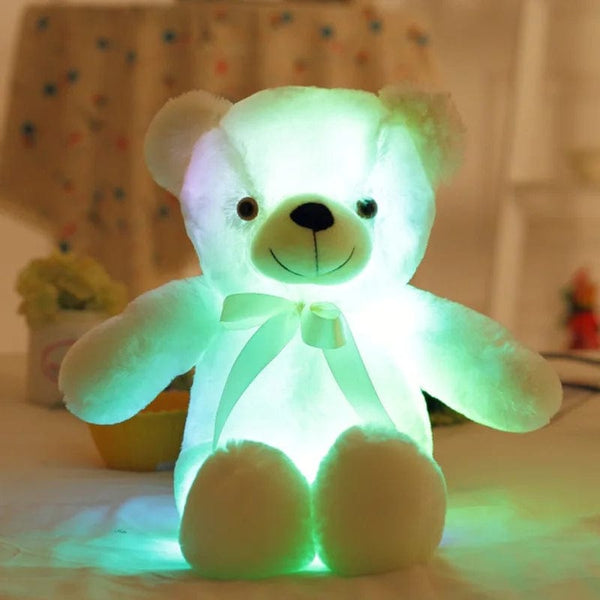 Planet Gates white / 75cm 32-75CM Luminous Creative Light Up LED Teddy Bear Stuffed Animal Plush Toy Colorful Glowing Teddy Bear Christmas Gift for Kid