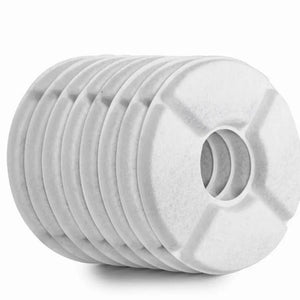 Planet Gates WHITE 8 Pcs Circle Coconut Shell Activated Carbon Resin Pet Smart Water Dispenser Filter Element